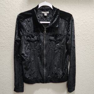 Elegant Black Velvet Women's Jacket